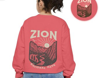 Zion National Park Sweatshirt: Utah Hiking & Camping Crewneck
