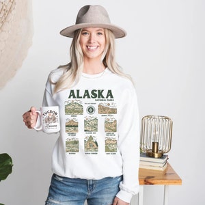 Alaska National Park Sweatshirt, Alaska Sweatshirt, National Park Sweatshirt, Hiking, Camping Mountain Crewneck, National Park Gift