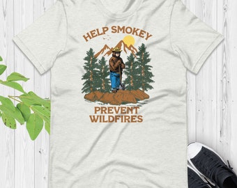 Vintage Smokey Bear T-Shirt | Only You Can Prevent Wildfires Tee (Red, XS)