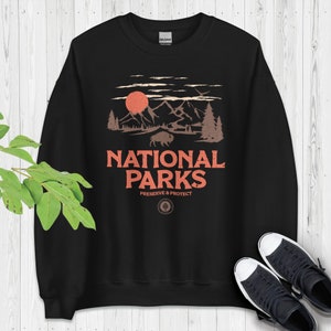 National Parks Sweatshirt: Camping Hiking Graphic Crewneck
