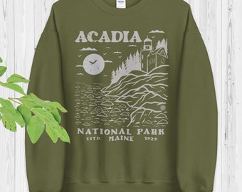 Acadia National Park Sweatshirt: Maine Wandern Rundhalsausschnitt