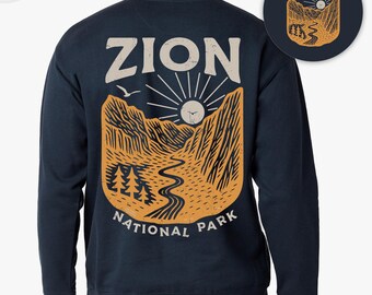 Zion National Park Sweatshirt: Utah Hiking & Camping Crewneck