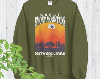Smoky Mountains National Park Sweatshirt: Camping Crewneck
