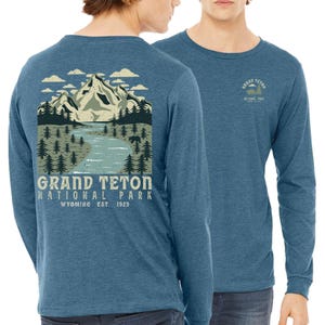 Grand Teton Nationalpark Shirt, Nationalpark Langarmshirt, Wyoming Wandern Camping Road Trip T-Shirt, Jackson Hole T-Shirt langärmlig