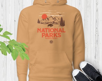 National Parks Graphic Hoodie: Camping Hiking Pullover