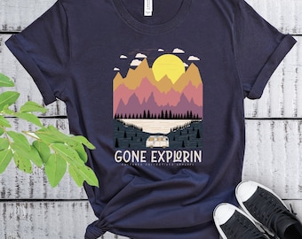 Van Life Shirt, explore T-Shirt, Vintage Retro Bus Camper Shirt, Gifts, Souvenirs, Road Trip Camping Hiking T-Shirt