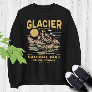 Glacier National Park Sweatshirt, PNW Vacation Crewneck Road Trip Shirt Hiking Gift for her him, Glacier Gift, Montana Sweatshirt