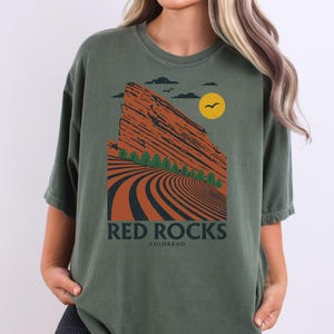 Red Rocks Colorado Shirt Tee Denver Colorado Crewneck Red Rocks Concert Souvenir Mountain Hiking Shirt Rock Climbing Gift