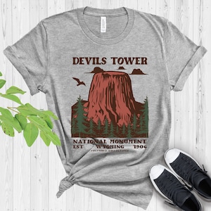 Devils Tower Shirt, National Monument T-Shirt, Wyoming shirt, National Monument Gift, Hiking Camping Tee, Environmental Clothes