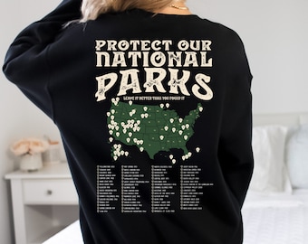 US National Parks Sweatshirt: Camping Hiking Crewneck