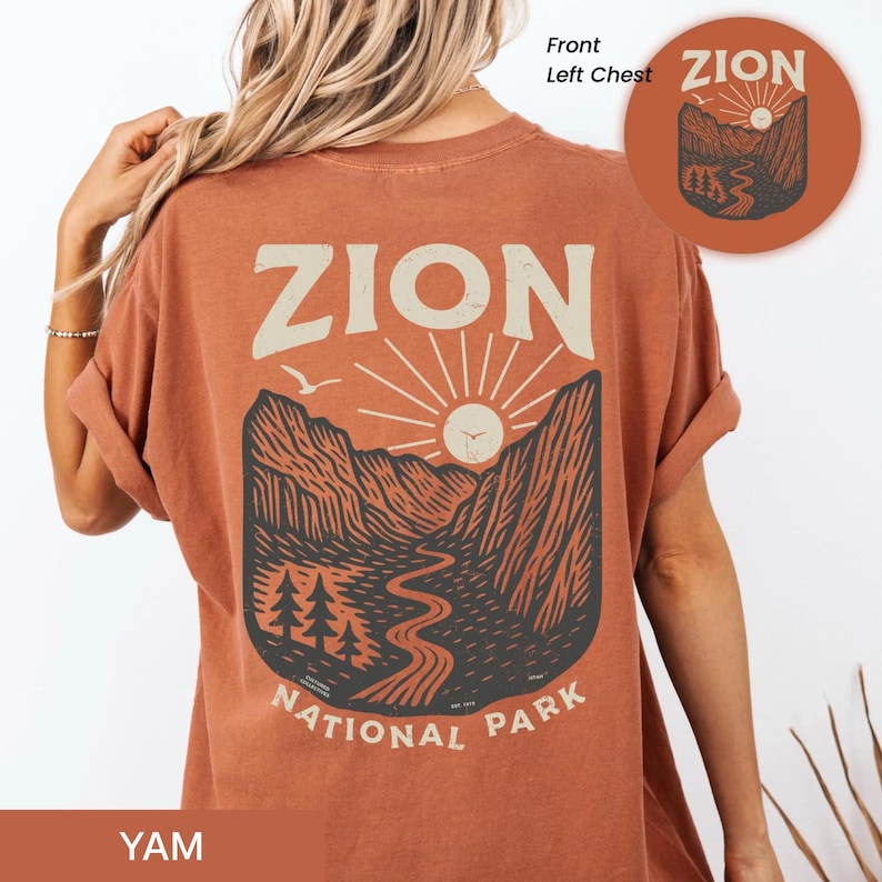 Zion National Park T-Shirt: Vintage Utah Graphic Tee, Granola Girl Style image 1