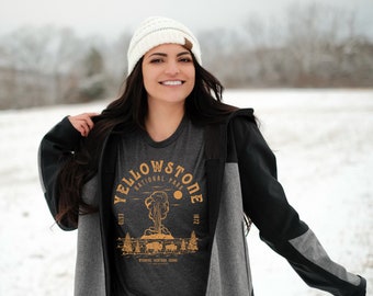 Yellowstone National Park T-Shirt: Vintage Hiking & Camping Tee