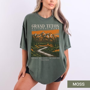 Grand Teton National Park Shirt, Jackson Hole, Wyoming Tshirt, Retro Nationalpark Shirt, Natur Grafik T-Shirt, Wandergeschenk, Reise T-Shirt