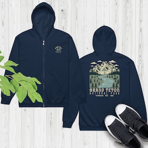 Grand Teton Hoodie, Nationalpark Zip Hoodie, Nationalpark Shirt, Wyoming Wandern Camping Road Trip Zip Hoodie, Jackson Hole Pullover