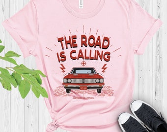 Retro Car Road Trip-T-shirt: T-shirt voor vakantiereizen