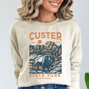 Custer State Park Sweatshirt | South Dakota Wildlife Crewneck, Hiking & Camping Pullover, Outdoor Adventure Gift