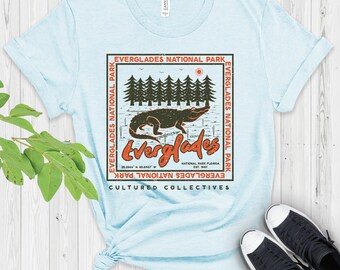 Everglades National Park, Hiking T-shirt, Outdoor Shirts, Graphic Tee, Florida shirt, Alligator Florida outfit