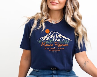 T-shirt Mount Rainier National Park: kampeershirt voor wandelen