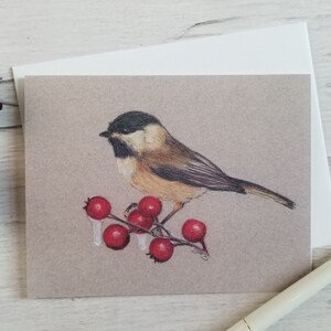 Chickadee greeting card, Chickadee blank card, nature card, wildlife card