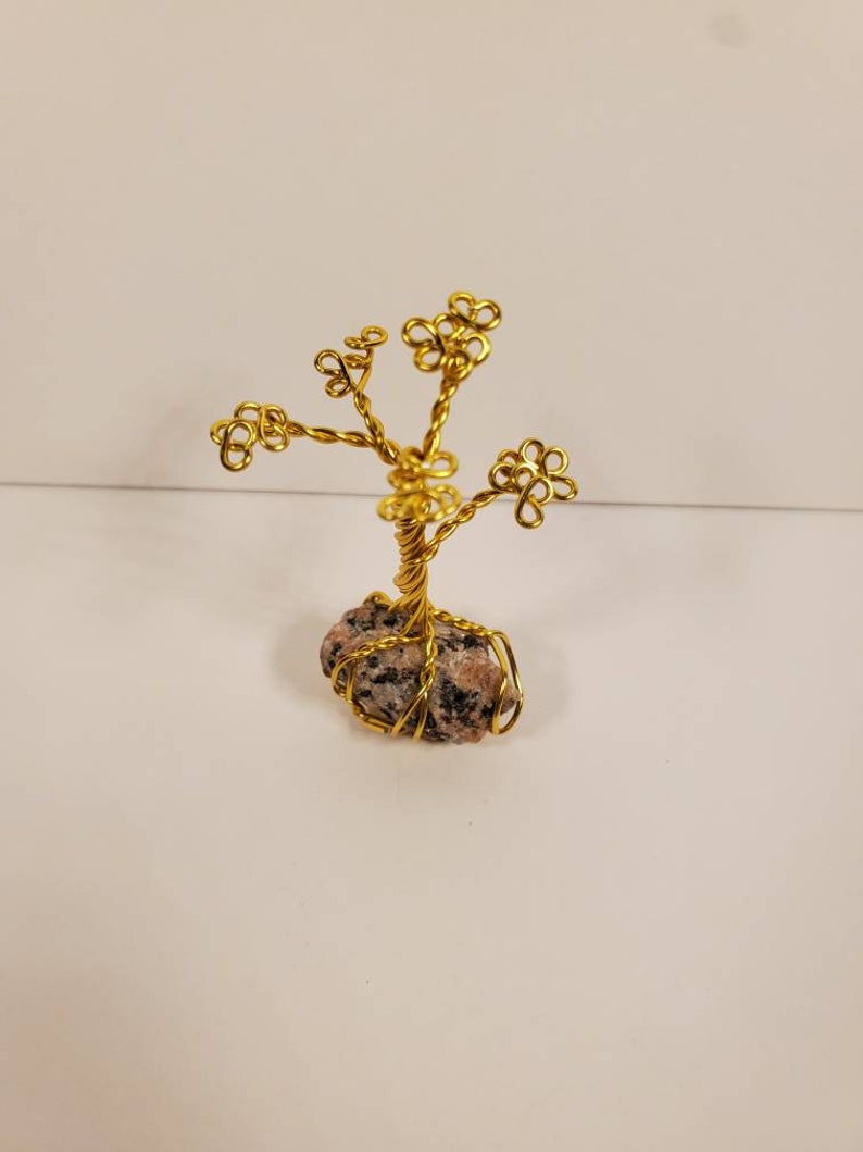 free shipping Mini Gold Wire Bonsai Tree