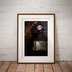 london street photography, leicester square, tube trafalgarsquare, night photography, TFL, fine art, giclee, print only, black and white,