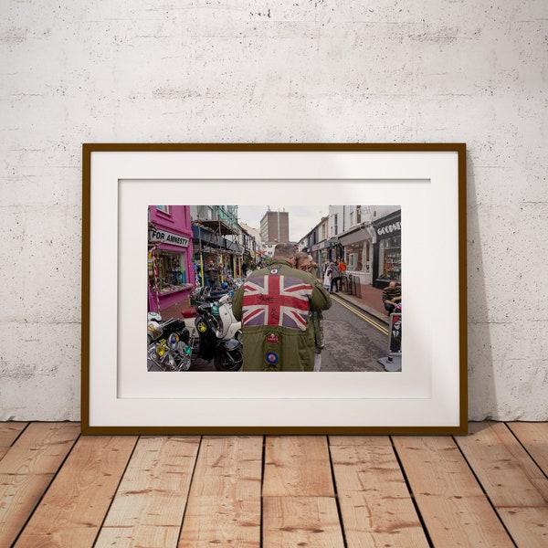 Brighton street photography, mod, quadrophenia, scooter boys, street fashion, fine art, giclee, print only, colour