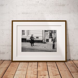 street photography, town cryer, big issue, little england, street scene, canterbury, fine art, giclee, print only, black and white,