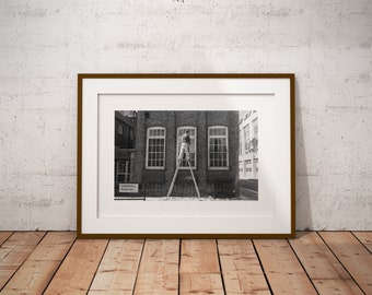 London street photography, worker, painter, tradesman, fine art, giclee, print only, black and white,