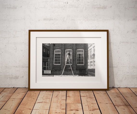 London street photography, worker, painter, tradesman, fine art, giclee, print only, black and white,