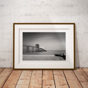 selsey rnli lifeboat station, long exposure, minimalist, sussex, black and white, fine art, giclee, print only