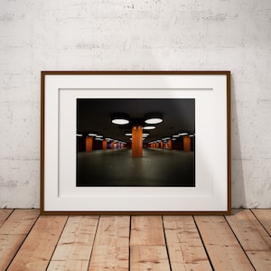 Photographie de rue à Berlin, ubahn, orange, Allemagne, architecture, beaux-arts, jet d&#39;encre, impression uniquement, noir et blanc, jeux de mots