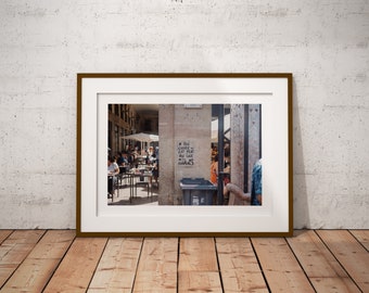 Barcelona street photography, Barca, Boqueria Market, La Rambla, Catalan, protest, vegan, veggie, fine art, giclee, print only