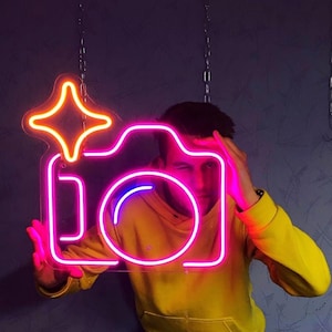 Photo camera neon sign: Perfect Gift for Photographers & Studio Decor