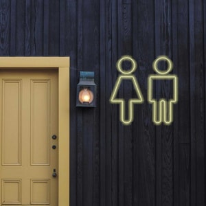 Letrero de neón para baño: Indicador de inodoro WC para cafetería u oficina