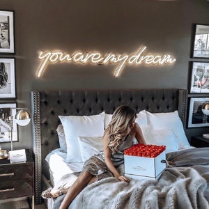 You are my dream neon sign for bedroom. LED lighting for home decor. A gift for a loved one.