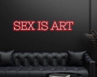 El sexo es arte Letrero de neón para sex shop o decoración de dormitorio