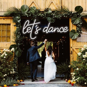 Let&#39;s dance neon sign for Wedding, Wedding signage, Light up sign, Neon letters, Wedding lights, wedding decor