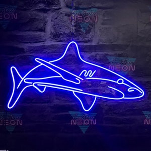 Shark Neon Sign for Ocean Lovers. Decor for Home