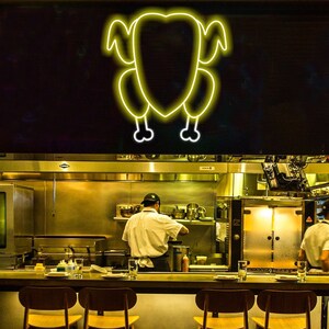 Fried Huhn Leuchtreklame: BBQ Grill Decor, Custom Bar Schild