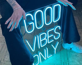 Good Vibes Only Neon Sign: Warm White LED Room Decor