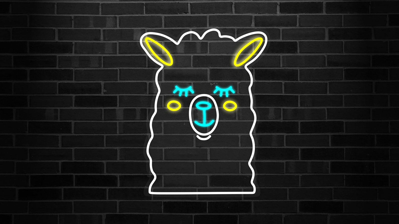 Llama Neon Sign Llama Ts Cute Neon Sign Llama Baby Etsy