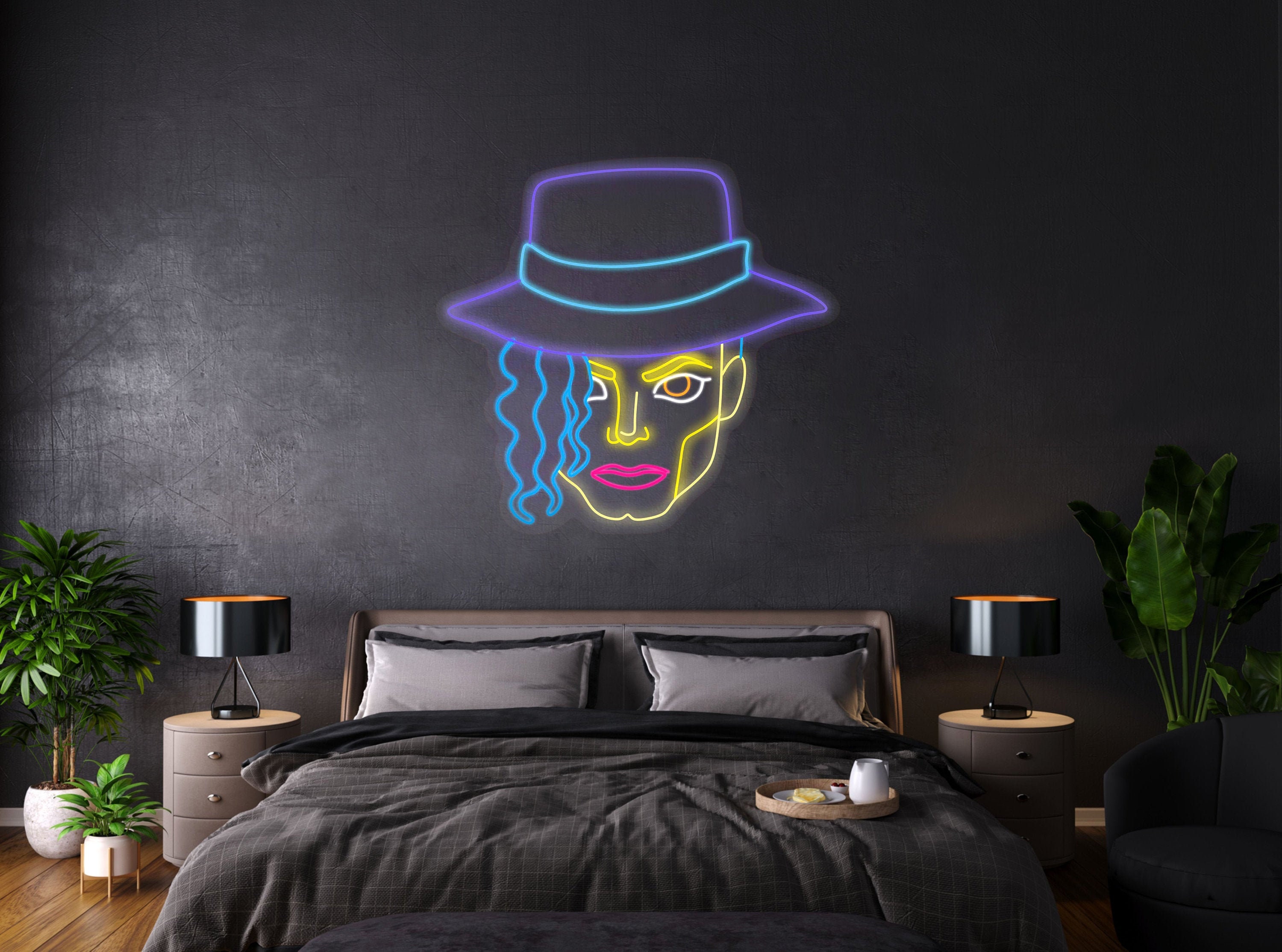 Pop art Neon sign Modern art Music gift Trendy wall art Etsy