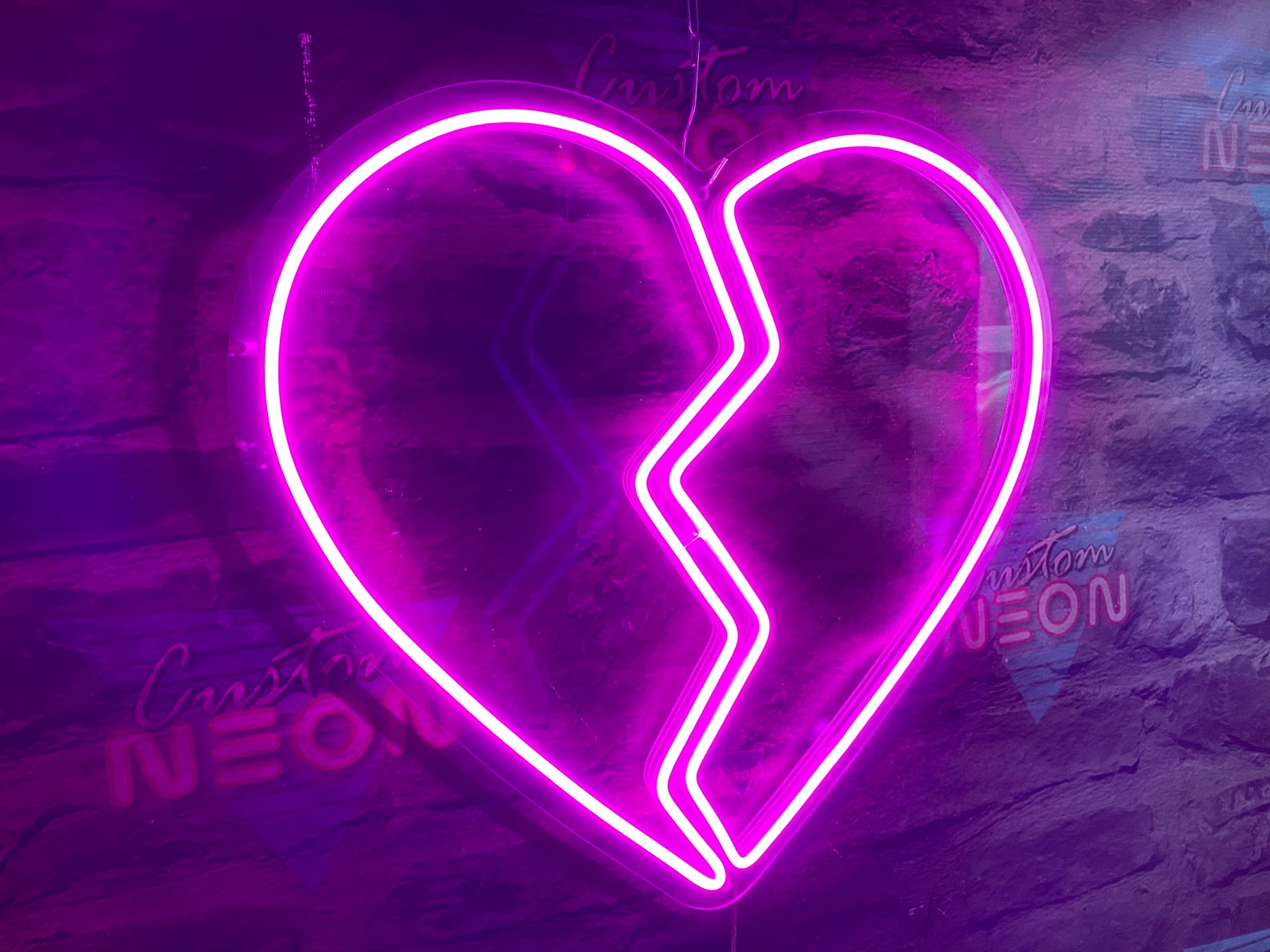 Broken Heart Neon Sign Pink Neon Sign Indie Aesthetic Teen | Etsy