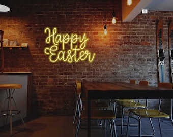 Happy Easter LED Neon Sign: Holiday Decor, Bedroom Lighting