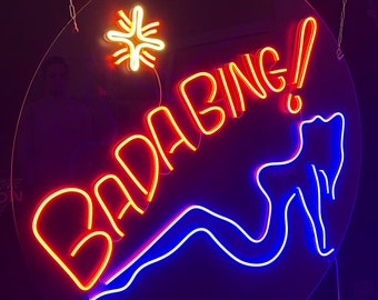 Letrero de neón de Badabing: decoración de bar de club de striptease