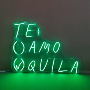 Te Amo Tequila Neon sign - neon bar sign, Tequila gifts, Bar wall decor, Funny neon sign, Led neon sign