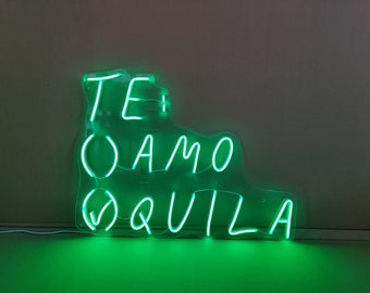 Te Amo テキーラ ネオンバーサイン：LED 壁装飾