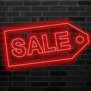 Vibrant Sale Neon Sign for Retail Stores and Businesses.