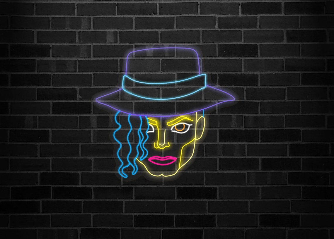 Pop art Neon sign Modern art Music gift Trendy wall art Etsy