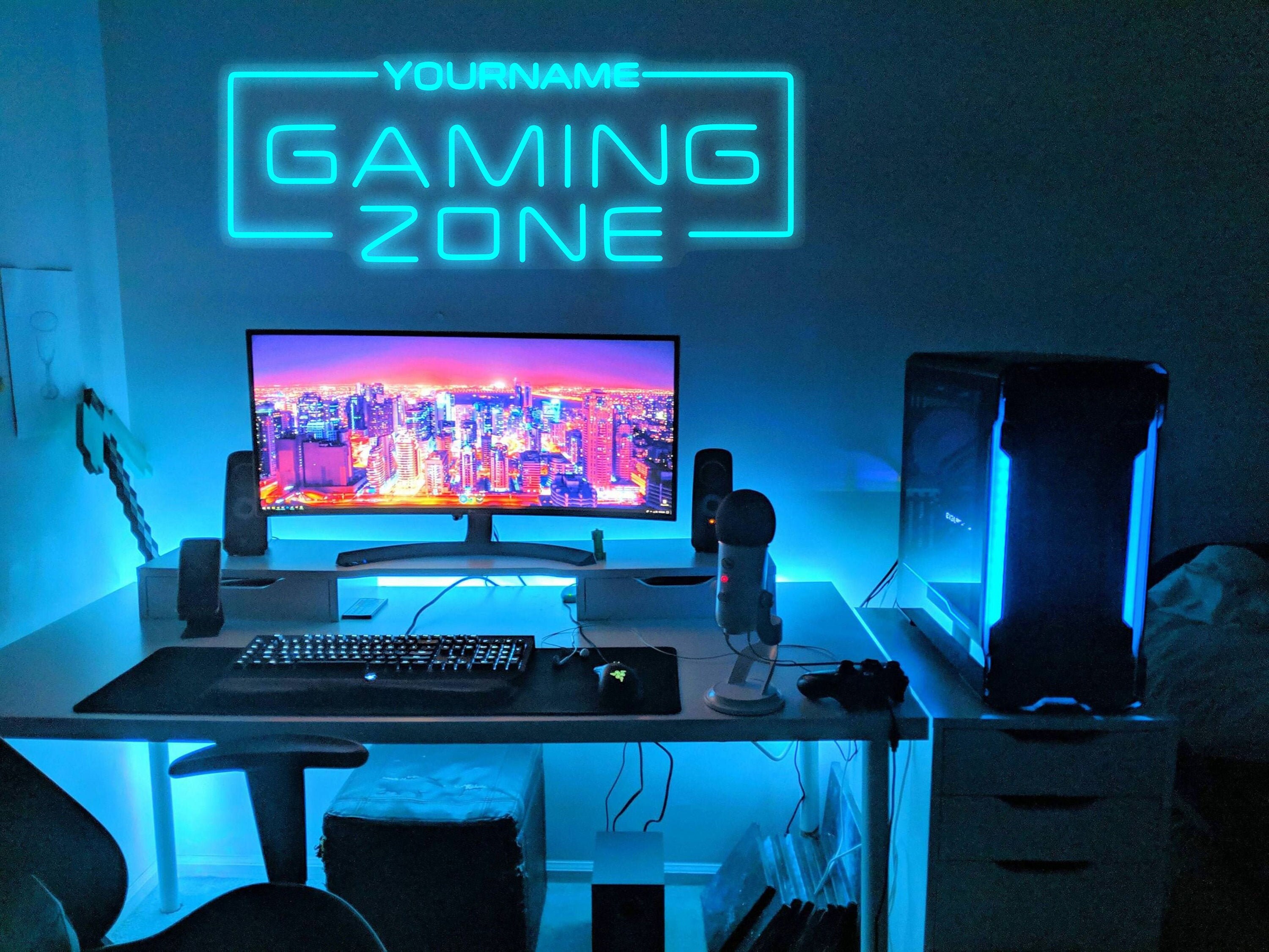 Gaming Zone Neon sign Gaming Room Twitch Gifts for Etsy